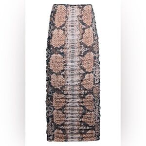 AFRM Brown and Black Snake Print Pencil Skirt